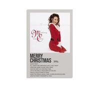 HAUSRENWRHHT Merry Christmas by Mariah Carey Poster Wall Art Canvas Cover Aesthetic Vintage Poster Decorative Painting for Living Room Bed Room 24x36inch(60x90cm) Unframe-style