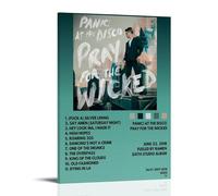 HAUSRENWRHHT Pray for The Wicked Album Tracklist Poster Wall Art Canvas Cover Aesthetic Vintage Poster Decorative Painting for Living Room Bed Room 16x24inch(40x60cm) Frame-style