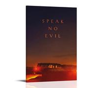 HAUSRENWRHHT Speak No Evil Poster Wall Art Canvas Cover Aesthetic Vintage Poster Decorative Painting for Living Room Bed Room 12x18inch(30x45cm) Frame-style