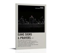 HAUSRENWRHHT Stormzy Gang Signs & Prayers Poster Wall Art Canvas Cover Aesthetic Vintage Poster Decorative Painting for Living Room Bed Room 12x18inch(30x45cm) Frame-style