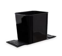 HAUSSIMPLE Car Trash Bin Spill Proof Plastic Rubbish Bins Auto Garbage Container Basket Bin Organizer 1.4 Gallon with Stability Flap for Cars and Trucks (Black without Trash Bags)