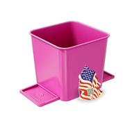 HAUSSIMPLE Car Trash Bin Spill Proof Plastic Rubbish Bins Auto Garbage Container Basket Bin Organizer Stability Flap for Cars and Trucks (Pink, Small)