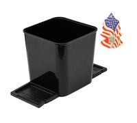 HAUSSIMPLE Car Trash Can Garbage Bin 1.4 Gallon Plastic Spill-Proof Auto Wastebasket with Stability Flaps Free 20 Drawstring Trash Bags 7.5 x 7.3 in (Black w/o Trash Bag)