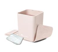 HAUSSIMPLE Car Trash Can with Stability Wings - Leakproof Portable Garbage Bin for Fabric & Rubber Mats - Compact Durable Plastic Auto Organizer for Cars, SUVs, Trucks (Mocha, Medium)