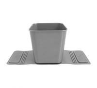 HAUSSIMPLE Car Trash Can with Stability Wings - Leakproof Portable Garbage Bin for Fabric & Rubber Mats - Compact Durable Plastic Auto Organizer for Cars, SUVs, Trucks (Gray, Small)