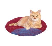 HAUSSIMPLE Cat Bed Mat Natural Merino Wool Cozy Large Carpet Pad for Pet Cats Kitty Small Dog House Warm Organic Sheep Wool Scratch Floor Mats Rug Bedding (Aqua Red, X-Large)