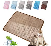 Haustiere Pfotenfrost Matte, Premium Kühlmatte Für Katzen Hunde, Sommer Atmungsaktiv Waschbares Selbstkühlende Hundematte, Ideal Für Zuhause Auto Und Outdoor (Kaffee,XL-100 * 70cm)