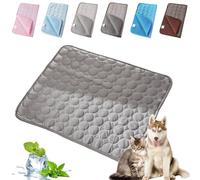Haustiere Pfotenfrost Matte, Premium Kühlmatte Für Katzen Hunde, Sommer Atmungsaktiv Waschbares Selbstkühlende Hundematte, Ideal Für Zuhause Auto Und Outdoor (Dunkelgrau,M-62 * 50cm)