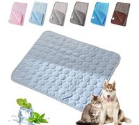 Haustiere Pfotenfrost Matte, Premium Kühlmatte Für Katzen Hunde, Sommer Atmungsaktiv Waschbares Selbstkühlende Hundematte, Ideal Für Zuhause Auto Und Outdoor (Blau,XL-100 * 70cm)
