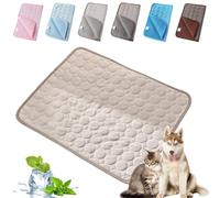 Haustiere Pfotenfrost Matte, Premium Kühlmatte Für Katzen Hunde, Sommer Atmungsaktiv Waschbares Selbstkühlende Hundematte, Ideal Für Zuhause Auto Und Outdoor (Grau,XL-100 * 70cm)