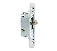 HauSun Mortise Lock with 45 Degree Keyway and Round Faceplate,Adjustable,Spring-Loaded Hook Latch Replacement for Sliding Patio Doors Constructed of Wood, Aluminum and Vinyl, 4-5/8"