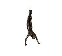 Haute Collage 1 x Large Bronze Bungee Jumping Hanging Figure Sculpture Ornament Figure Man Wall Hanging Resin Hanging on Metal Wire