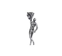 Haute Collage 1x Large Antique-Silver One Handed Rock Climbing Hanging Ornament Figure Wall-hanging Figurines Ornament Sculpture Wall Art Resin Statue Outdoor Sports