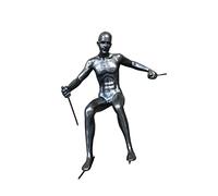 Haute Collage 1x Large Skier Man Wall Sculpture in Bronze Colour An inspiring downhill Skiing Man at a Dash