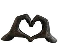Haute Collage Hands Love Gesture Sculpture Antique-Silver Gold Bronze Colour Life-Size 26cm/10'' Expression of Appreciation & LoveValentine's Day I appreciate you I love you Wedding Present (Bronze)
