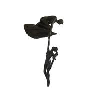 Haute Collage Man on cliff edge holding a hanging woman sculpture wall hanging statue