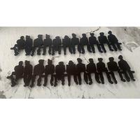 Haute Collage Men on Bridge Metal Wall Art Wall Mural People Silhouette Lunchtime on top of a Skyscraper Sculpture Outdoor Indoor Staircase Decoration Plaque (Black)