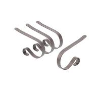 Haute Decor The Original MantleClip Stocking Holder with Holly Embossed Design- 4 Pack (Pewter) - Christmas Stocking Hanger Adjusts to Fit Various Man