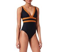 HAUTE PRESSION Women's T1018 CO1 One Piece Swimsuit, Noir/Caramel, 32 Plus