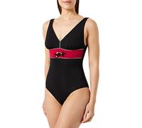 HAUTE PRESSION Women's T8005 CO1 One Piece Swimsuit, Noir et Bordeaux, 32 Plus
