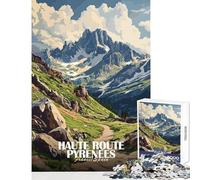 Haute Route Pyrenees Landscape Art 1000 Piece Jigsaws for Teenagers Boost Memory Retention Effectively Calming Relaxing Leisure Game (38x26cm)