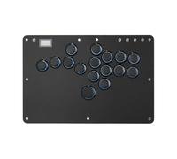 Haute42 Leverless Controller for Arcade Gaming: R16 Retro Rims Series - Thinner & Pinky Button(20.6mm) - 16 Keys Crystal Low-profile Switch - Custom RGB Controller for PC/Switch/PlayStation(Black)
