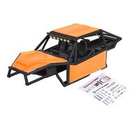 HAUTFENM 1/18 RC Crawler Car Nylon Rock Tarantula Buggy Body Shell Chassis With Roof Light Upgrade Parts Compatible With Various 1 18 Scale Crawler Models(Orange)