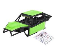 HAUTFENM 1/18 RC Crawler Car Nylon Rock Tarantula Buggy Body Shell Chassis With Roof Light Upgrade Parts Compatible With Various 1 18 Scale Crawler Models(Green)