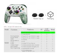 HAUTFENM S08 Switch Pro Wireless Bluetooth Gamepad Black Somatosensory Vibration One-click Wake Game Compatible With Most Devices(S08verde)