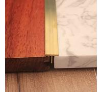 HAUTHE Wood to Tile Transition Strips Brass, T-Molding Flooring Gap Connecting Strips, 1m Long Edging Trim Bar for Hardwood Floor to Laminate(12mm wide)