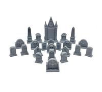 Hautico Graveyard and Treasury Scenes, Mausoleum Graveyard Scene for 18mm Miniatures Wargame, 3D Printed and Paintable (Graveyard Edition)