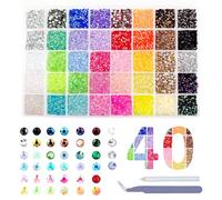 hautllaif 32000pcs Nail Art Rhinestones,40 Colors Bedazzling Kit，3mm Resin Flatback Rhinestone Kit with Tweezers & Pickup Pen,Bedazzler Kit for DIY Crafts,Nail Gems