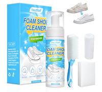hautllaif Shoe Cleaner,200ml White Trainer Cleaner Kit with Shoe Brush & Cloth,Removes Dirt & Stains,Sneaker Cleaning Kit for Leather, Knit, Boots, Canvas, Suede, Fabric, Rubber, PU