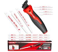 HAUTMEC 10-in-1 Multi Blades Hand Saw with Quick-Release Change Mechanism and Pro HSS/Cr-V/Bi-Metal Blades, Compact Hacksaw, Jab Saw, Versatile Handsaw for Wood, Metal, Plastic, Drywall - HTHSH25032