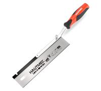 HAUTMEC 10" Reversible Dovetail/Jamb Saw, 12TPI Double Ground Teeth, Spring Loaded Design & Cranked Soft Handle for Flush-Cutting Door Jambs & Millwork for Tile Installation and Prep, HT0234-SA