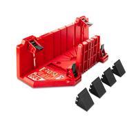 HAUTMEC 14 Inch Clamping Miter Box with Adjustable Jaw & 4 Anti-Slip Clamps, Heavy Duty ABS Mitre Saw Box with 22.5°, 45°, 90° Cutting Angles for Woodworking, Trim, Frames, DIY Projects - HTHDM25036