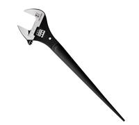 HAUTMEC 16 inch Adjustable Spud Wrench, Wide Jaw Up to 1-5/8"(41mm), Adjustable Spud Spanner with Tail Pry Bar Features, Black Oxide Finish, Forged CR-V Steel Metric & SAE Scales with Tether Hole