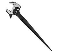 HAUTMEC 16inch Adjustable Spud Wrench, 4 in 1 Multifunctional Spud Spanner, Adjustable Wrench and Hammer, Extra Wide Jaw Up to 1.6" (41mm) Metric & SAE Scale, Oxide Finish, for Garage Workshop DIY