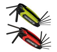 HAUTMEC 17PCS Folding Allen Key Set, Compact SAE & Metric Hex Key Set, Color-Coded Non-Slip Grip Allen Wrench Set, Heated Treated CR-V Steel Hex Wrench Sets, for Bike, Motorcycle & Machinery Repair