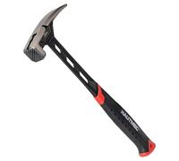 HAUTMEC 20oz Framing Hammer, One-Piece Forged Steel Anti-Vibration Straight Rip Claw Hammer with Milled Face, Side Nail Puller & Magnetic Nail Starter for Framing & Demolition, 1070102