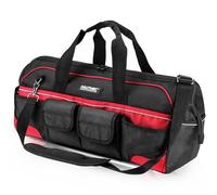 HAUTMEC 24" Pro Large Tool Bag, Heavy-Duty 1680D Wide Mouth Tool Organizer with Metal Frame & Thick Waterproof Base, 36 Pockets, Level Holder, Padded Shoulder Strap - HT0284