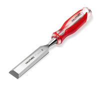 HAUTMEC 25mm Wood Chisel for Woodworking, Full Tang Drop-Forged CR-V Steel Beveled Edge Blade with Ergonomic Non-Slip Handle and Heavy-Duty Strike Cap