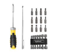 HAUTMEC 28 Pcs Magnetic Ratcheting Screwdriver Set, Multi-bit Screw Driver Set Including CRV Screwdriver Bits, Nut Driver Set and Telescoping Magnetic Pickup Tool for DIY, Electronics, Auto Repair