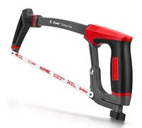 HAUTMEC 300mm Heavy-Duty Hacksaw with High-Tension Solid Aluminium Frame, 45°/90° Dual Cutting Angles, Quick Blade Change,24 TPI Bi-Metal Blade for Heavy-Duty Cutting - HT0146
