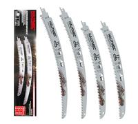 HAUTMEC 4-Pieces Japanese Teeth Reciprocating Saw Blades Set, CR-V Arc Edge Wood Pruning Blades 6TPI, Medium Cut for Tree Trimming, Logs, Firewood, PVC - HTRSH25047