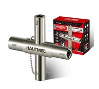 HAUTMEC 4 Way Sillcock Water Key，1/4", 9/32", 5/16", 11/32" Steel Multi-Function Utility Key for Sillcocks Faucets Valves Spigots PL0028