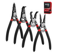 HAUTMEC 4PCS Snap Ring Pliers Set, 7" Heavy Duty Internal/External Circlip Pliers with Straight & 90° Bent Tips, for Automotive & Machinery HT0280-UK