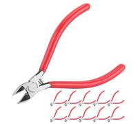 HAUTMEC 5" Precise Small Flush Cutting of Engineer Wire Cutter Plier 10PCS with Location Pin for Fine Shearing, Perfect for Circuit Board Cutting, Electronic Components, HT0327-10PC