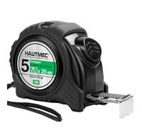 HAUTMEC 5m Tape Measure Metric & Imperial Measuring Tape, Auto-Lock with Nylon Coated Blade & Rubber Case, High Contrast Easy Read for Low Light, for Construction, woodworking, DIY HT0100