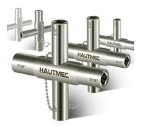 HAUTMEC 5pcs 4 Way Sillcock Water Key Faucet Valve Tool Spigot Key 1/4", 9/32", 5/16", 11/32" PL0028-5